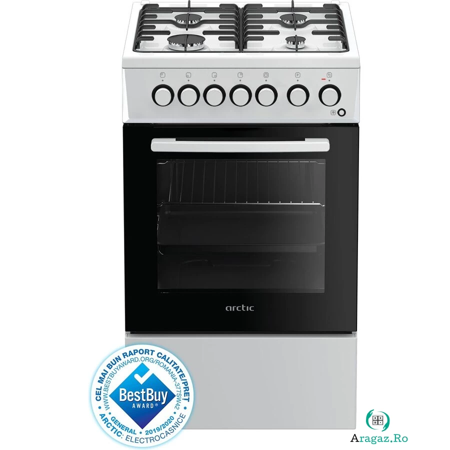 Arctic Aragaz mixt Arctic ACM5611DTL, Gaz, 4 arzatoare, Arzatoare cu eficienta ridicata, Timer, 50 cm, Alb la 1,124.89 lei ron