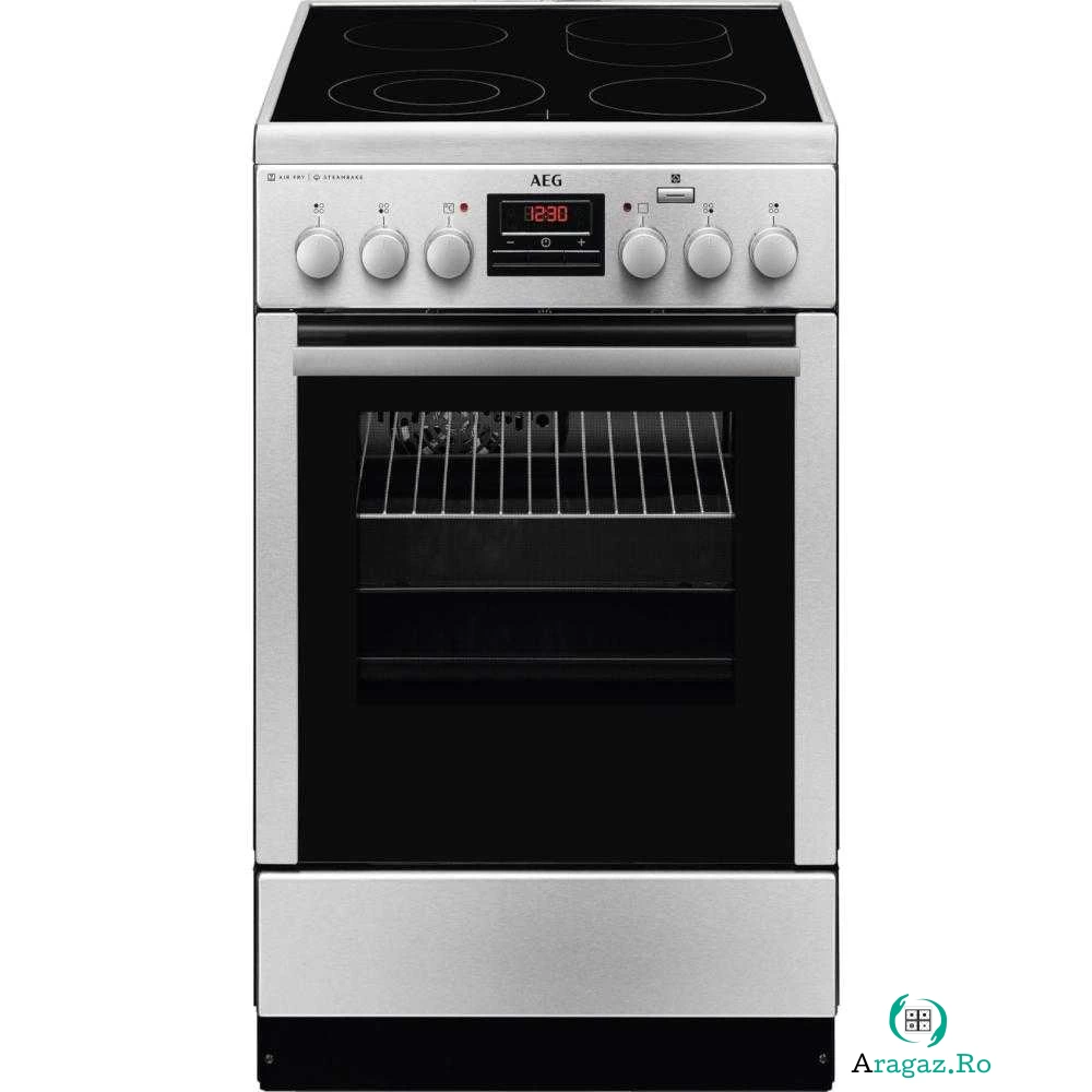 Aragaz electric AEG CCB56471BX, Vitroceramic, Grill, Clasa A