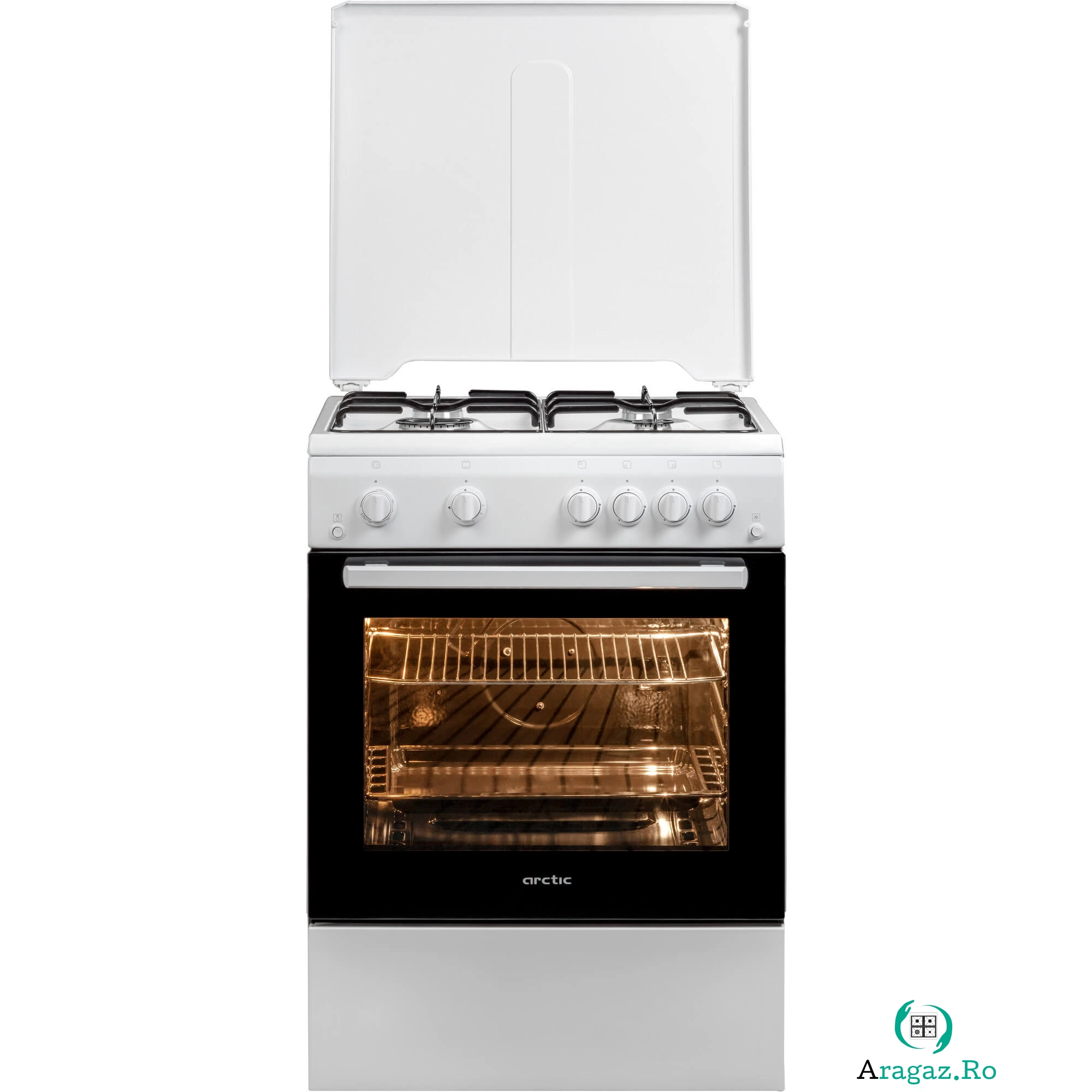 Aragaz pe Gaz Arctic AM6612DLT, 4 Arzatoare, Grill, Aprindere electrica, 60 cm