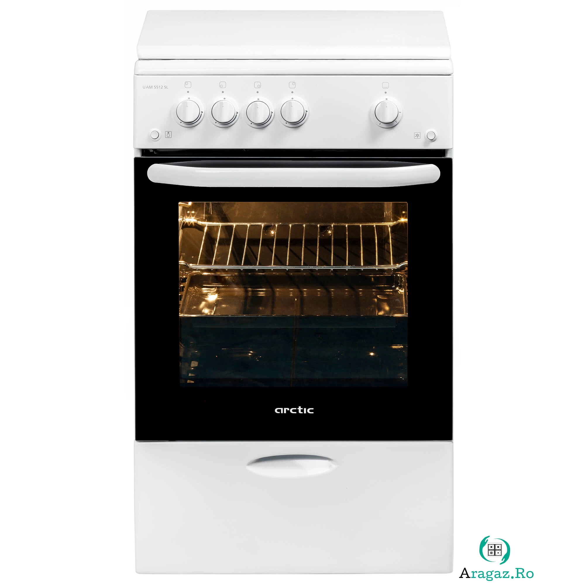 Aragaz pe Gaz Arctic UAM5512SL, 4 arzatoare, 50 cm