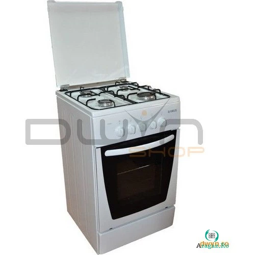 Samus Aragaz Samus SM 450 ANS, Siguranta plita + cuptor, 4 arzatoare, 3 Ani Garantie, Alb la 910.99 lei ron