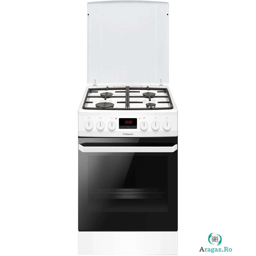 hansa Aragaz Hansa FCMW582109, 4 arzatoare, Mixt, Aprindere electrica, Grill, Clasa A, 50 cm, Alb