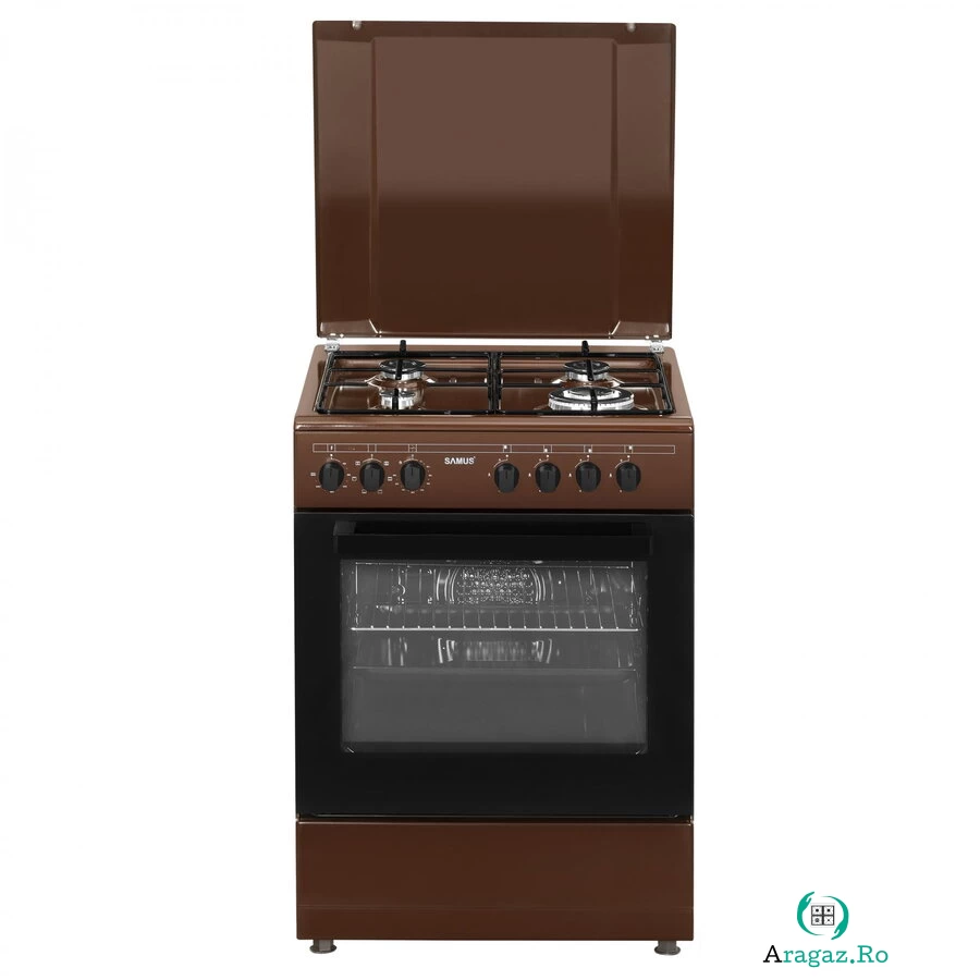 Samus Aragaz Samus SM662AENS, 4 Arzatoare Gaz, Cuptor electric, 56L, 7 Functii, Maro la 1,347.99 lei ron