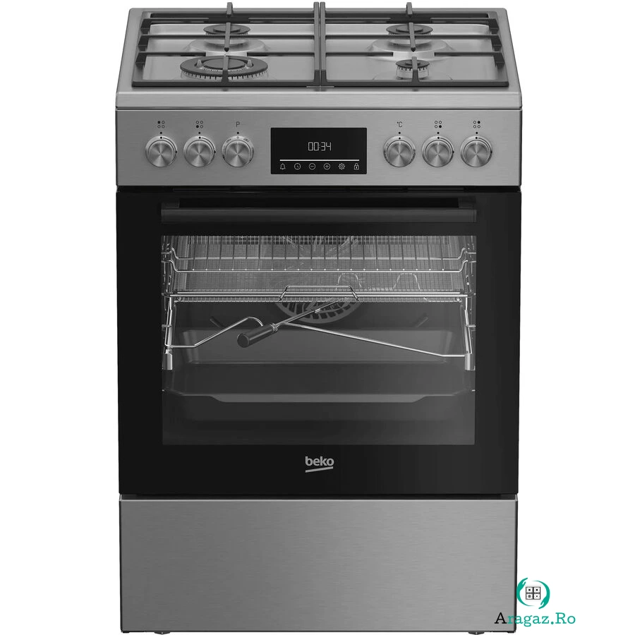 Beko Aragaz Beko FBMA61330GXDT, Mixt, 4 arzatoare, High-Efficiency, SteamShine Cleaning, AirFry, Clasa A, 60 cm, Inox la 2,656.99 lei ron