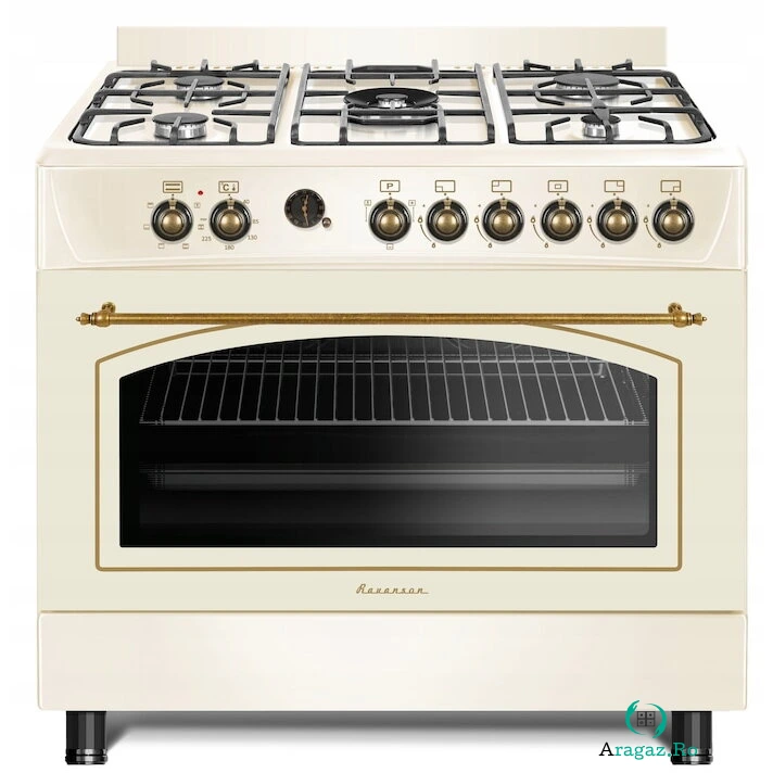 Ravanson Aragaz mixt gaz si electric Ravanson Retro KWGE–90ARC, Plita gaz, cuptor electric, Crem la 5,034.99 lei ron