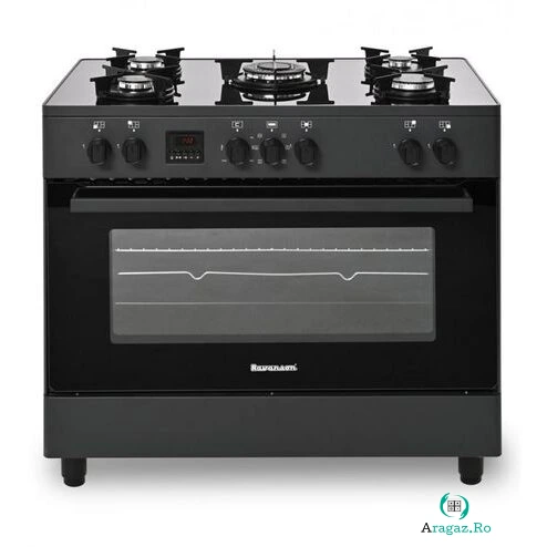 Ravanson Aragaz Ravanson KWGE-K90, Cheff pe gaz-electric, 5 arzatoare, latime 90 cm, capacitate 105 litri, Negru la 4,831.99 lei ron