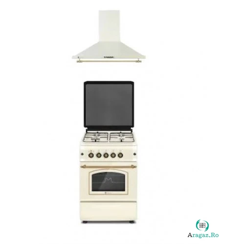 Pachet Aragaz 4 Arzatoare + Hota Decorativa Onda Retro
