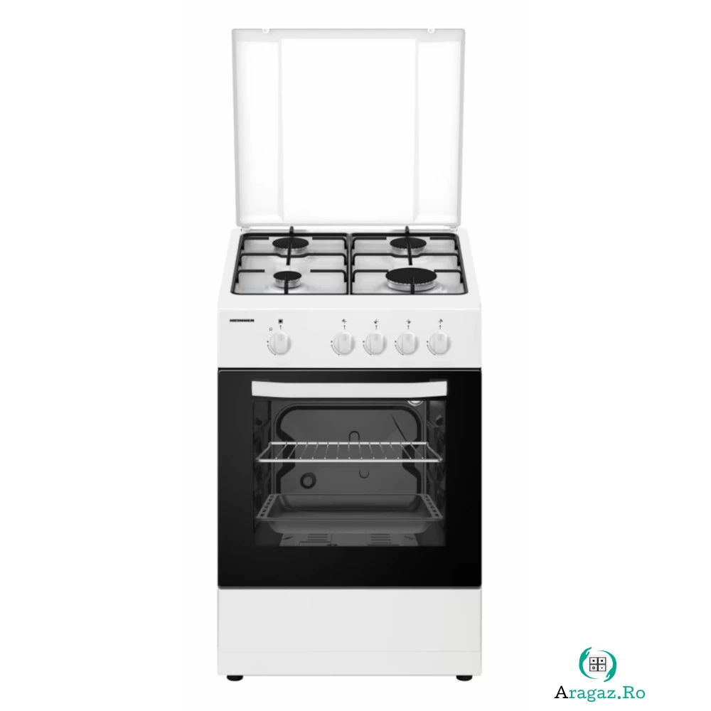 Aragaz pe Gaz Heinner HFSC-SME50WH, 4 arzatoare, Alb