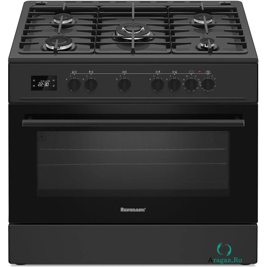 Ravanson Aragaz mixt gaz si electric Ravanson KWGE-K90 Cheff Modern, Plita cu gaz, Cuptor Electric, Negru la 4,704.99 lei ron