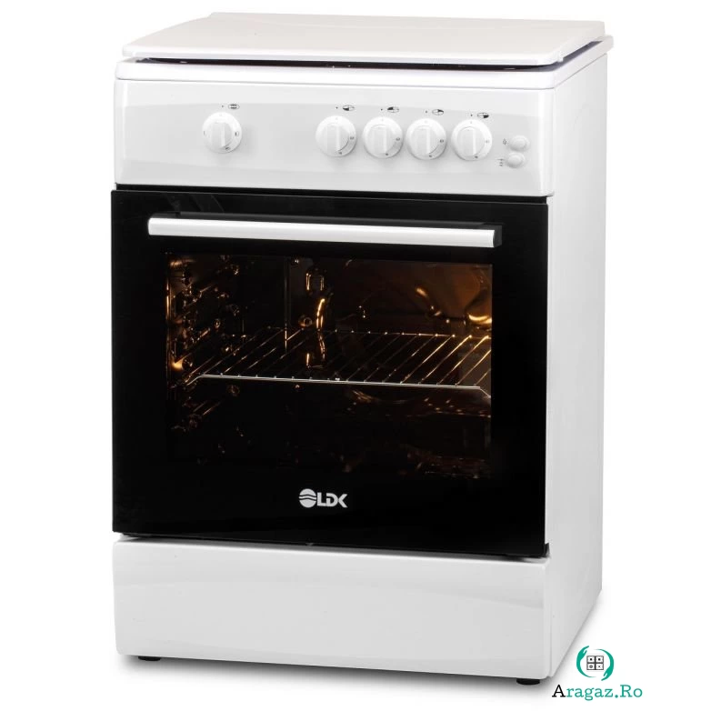 Aragaz 6060 GRAI WH RMV NG Gaz 4 Arzatoare Grill Rotisor Aprindere 60cm Alb